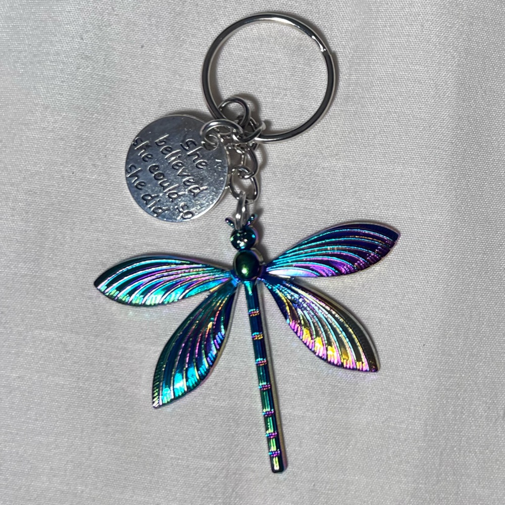 Inspirational Dragonfly Multicolor Keychain